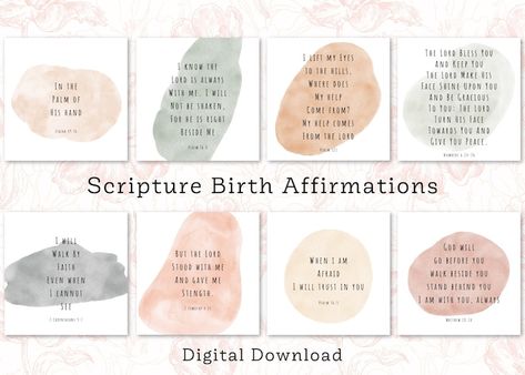 Birth Affirmation Cards, Quotes Bible Verse, Birth Quotes, Positive Birth, Peace Scripture, Birth Affirmations, Powerful Scriptures, Motivational Cards, Birth Cards