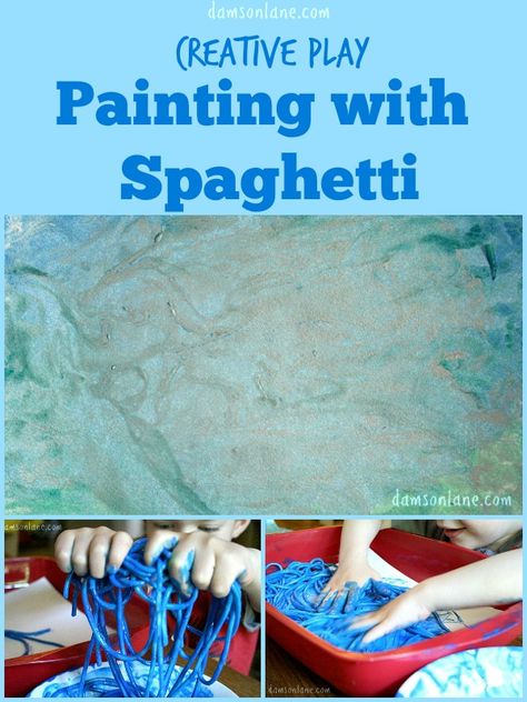 Spaghetti Painting Spaghetti Painting, Painting For Preschoolers, Painting Station, Early Years Classroom, Play Activity, Cat Litter Tray, Painting Activities, Build Strength, Play Ideas