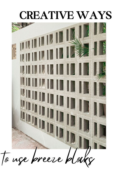 Breeze blocks, known for their retro charm and functional versatility, have made a strong comeback in modern design. These blocks, featuring decorative patterns, are no longer just for mid-century architecture; they’ve evolved into a versatile element for various applications. Here’s how you can creatively incorporate breeze blocks into your next project. Palm Springs Breeze Blocks, Decorative Cinder Block Wall, Breeze Block Molds, Breeze Block Wall Privacy Screens, Cement Blocks Ideas Backyards, Decorative Cinder Blocks, Stone Hardscape, Decorative Concrete Blocks, Breeze Block Wall