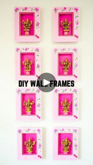 206K views · 10K reactions | DIY Asta Lakshmi wall frames 
you can easily make these beautiful unique wall frames at home for this festive season use these frames to decorate multiple ways leave a comment “Pinkframe“ to get full DIY details. I hope you enjoyed watching these DIY wall frames and got some ideas for your festive decoration this season

Comment and let me know how you liked it
Follow for more easy DIYs and double tap to give it a ❤️

Thanks for watching ❤️
.
.
.

[ Astalakshmi, brass idols, poojadecor, lotusflower, Indian festival, indian home decor, entryway decor, pink decor, asta lakshmi brass idols, sravanamasam, varamahalakshmi, diy wall frames, ammavaru, alankarana, varalakshmi pooja alankarana, lakshmi decor ideas, Indian decorations, Indian Homes, Indian festival decor Brass Idols Decor, Diy Diwali Wall Decor, Wall Frames Diy, Indian Living Room Ideas, Living Room Designs India, Vishnu Priya, Varalakshmi Pooja, Indian Wall Decor, Brass Idols