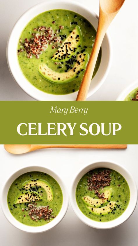 Mary Berry Celery Soup Berry Soup, Celeriac Soup, Celery Recipes, Corn Chowder Recipe, Meatless Main Dishes, Ham And Bean Soup, Celery Soup, Soup Recipes Slow Cooker, Chefs Table