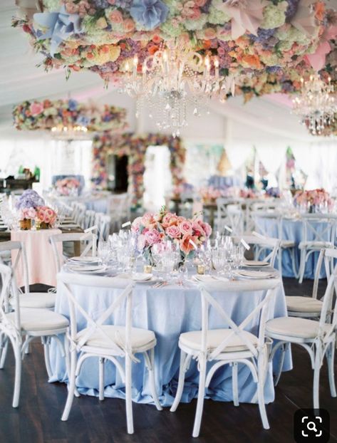 Gold Tables, Blue And Blush Wedding, Blush Wedding Colors, Candelabra Wedding, Pink Wedding Colors, Wedding Autumn, Wedding Color Combos, Light Blue Wedding, Flower Chandelier