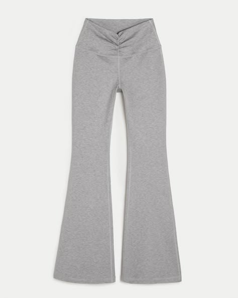 Women's Gilly Hicks Active Recharge Ruched Waist High-Rise Flare Leggings | Women's Workout Sets | HollisterCo.com Gray Flare Leggings, Grey Flare Leggings, Streamer Dr, Xmas Wishlist, Flare Legging, Flared Leggings, Gilly Hicks, Women's Workout, Teen Clothing