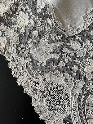 Buyer & Seller of Antique Lace, Fine Linens, Vintage Clothing, Haute Couture, Textiles, Fans: SUBERB ,RARE BRUSSELS POINT DE GAZE TABLECLOTH W/BIRDS AND ROSES Lace And Linen, Lace Inspiration, Lace Doily, Point Lace, Pearl And Lace, Linens And Lace, Irish Lace, Antique Linens, Lace Doilies