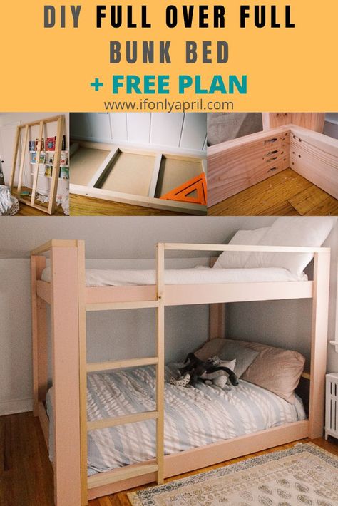 Full Size Bunk Bed Frame Diy, Building A Bunk Bed, Easy Bunk Beds Diy, Bespoke Bunk Beds, Homemade Bunk Beds Diy, Diy Bunk Beds Plans, Short Layers Long Hair, Bunk Beds For Adults, Diy Bunk Beds