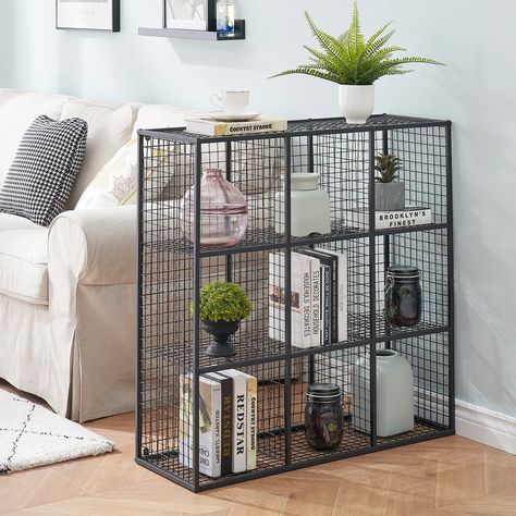 Rebrilliant Calli 36'' H x 36'' W Iron Cube Bookcase & Reviews | Wayfair Iron Bookshelf, Wire Organizer, Iron Console, Iron Console Table, Toy Storage Solutions, Cube Bookcase, Iron Shelf, Etagere Bookcase, Shelving Units