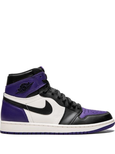 JORDAN JORDAN AIR JORDAN 1 RETRO SNEAKERS - PURPLE. #jordan #shoes Jordan 1 Court Purple, Nike Shoes High Tops, Sneakers Purple, Nike Shoes Girls, Jordan Shoes Girls, Nike Shoes Outfits, Jordan Retro 1, Purple Sneakers, Air Jordan 12 Retro