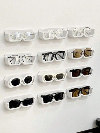 1pc High-end Glasses Storage Box, Easy To Install Wall-mounted Sunglasses Rack, Perfect For Displaying And Storing Glasses | SHEIN USA Sunglasses Display Ideas, Sunglasses Display Wall, Sunglasses Room Display, Sunglasses Store Design, Sunglasses Rack Display, Sunglasses Stand Display, Glasses Shelf, Sunglass Display Ideas Visual Merchandising, Sunglasses Wall