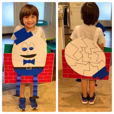 School nursery rhyme play costume Humpty Dumpty. Diy Humpty Dumpty Costume, Nursery Rhyme Characters Costumes, Nursery Rhyme Dress Up, Nursery Rhyme Costumes, Humpty Dumpty Costume, Eyfs Nursery, Nursery Rhyme Costume, Nursery Rhymes Toddlers, Humpty Dumpty Nursery Rhyme