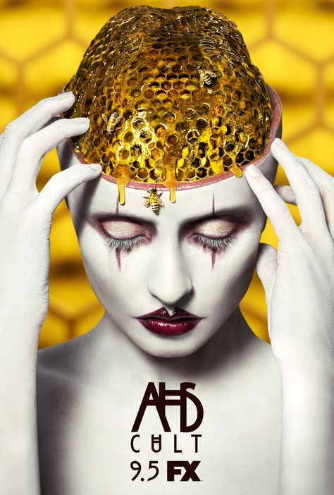 American Horror Story: Cult Print Ad - American Horror Story: Cult Beehive One Sheet American Horror Story Cult, Ahs Cult, American Horror Stories, American Horror Story Seasons, Tv Horror, Ryan Murphy, Nba Season, Honey Bees, Bee Happy