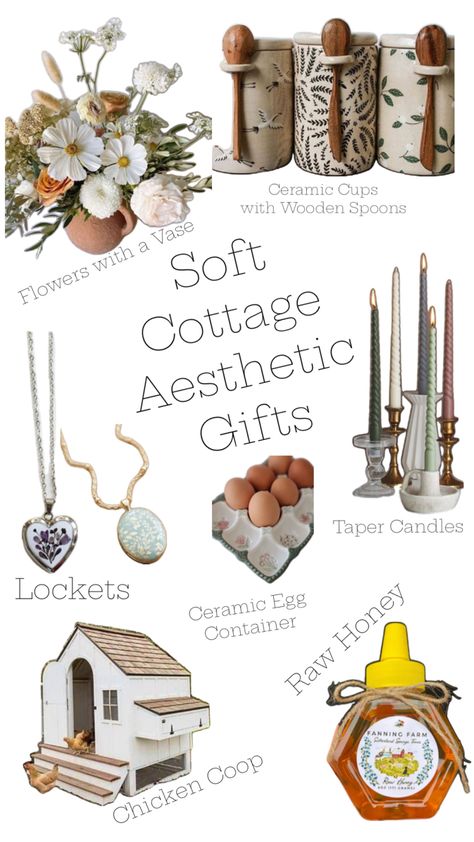 Cottage Gift Ideas Soft Cottage Aesthetic, Cottage Core Gift Ideas, Cottagecore Gift Ideas, Cute Aesthetic Gifts, Honey Wildflower, Cottage Gifts, Cottagecore Gifts, Aesthetic Gifts, Egg Container