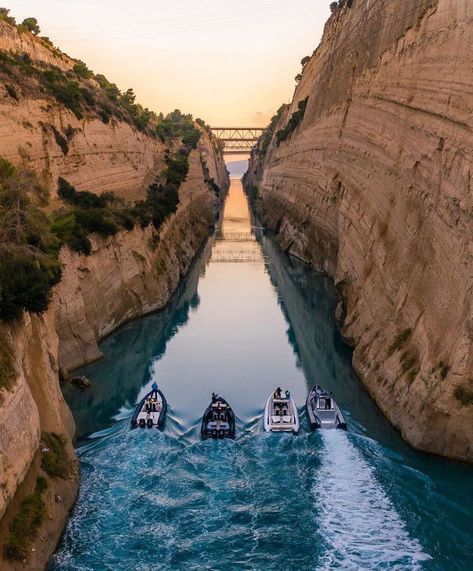 WBT | VIP Tours & Transfers on Instagram: “The unique Corinth Canal ⛴ separating the Peloponnese with the rest of mainland Greece 🇬🇷 Via: @pallisd #Corinth#Canal#Greece” Greece Places To Visit, Corinth Greece, Air Nature, Travel To Greece, Corinth Canal, Environment Reference, Places In Greece, Athens Greece, Greece Travel