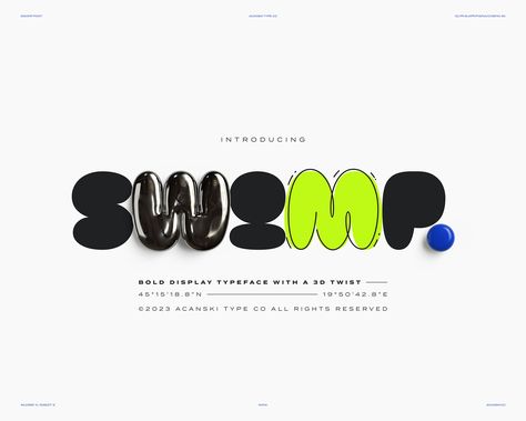 Swomp - Free Bubble Font :: Behance Bubble Typeface, Bubble Graphic Design, Bubble Typography, Bubble Brand, Abstract Font, Bubble Type, Logo Tutorial, Bubble Font, Creative Bubble