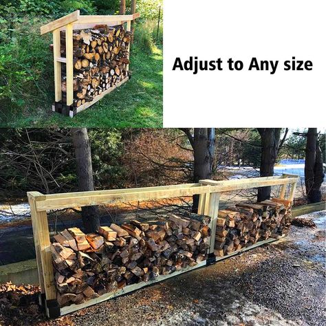 Outdoor Firewood Log Rack Bracket Kit -- Details can be found by clicking on the image.-It is an affiliate link to Amazon. Fireplace Wood Storage, Fireplace Log Holder, Log Storage, Fireplace Wood, Firewood Logs, Fireplace Logs, Firewood Rack, Log Holder, Outdoor Accents