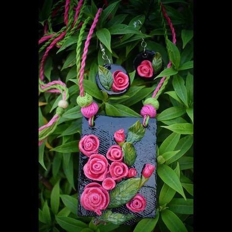 Arpita's collections... on Instagram: “Exclusive hand made clay statement neckpiece with matching earrings.. Attractive design and stunning eye-catching look.. Perfect for any…” Clay Locket, Stunning Eyes, Molding Clay, Jewellery Collection, Polymer Clay Jewelry, Clay Jewelry, Matching Earrings, Adult Coloring, Locket