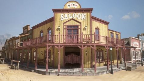 Old Western Towns, Old West Town, Western Saloon, Planet Coaster, Old Western, Town Building, West Town, Western Town, City Design