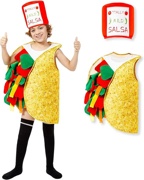 HPMNS Taco Costume For Kids - Taco Costume and Hat Mexican Costume Food Costume Disfraz De Taco Halloween Dress Up Costume For Kids Boys Girls Size Standard Taco Halloween Costume, Kids Taco, Costume For Kids Boys, Taco Costume, Food Costumes, Up Costume, Kids Costumes Boys, Costume For Kids