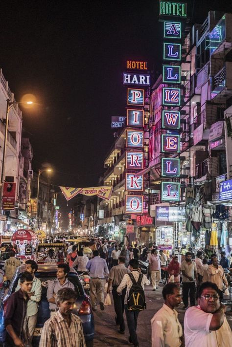 Main street, Paharganj, New Delhi. With a large number of around 3,000+, 3*** star to a Guest House Type Hotels And Accommodation choices available located at the center of Delhi with all amenities available around here is a best choice available for travelers to stay while in Delhi. For bookings of Hotels and other travel arrangements in India please call : +91-8383062527 / +91-9069922878 , or mail us : vandanamassey777@gmail.com    TOURISM DESTINATION New Dehli Street, Dehli India Travel New Delhi, Delhi Street Photography, New Dheli, Delhi Night, India Street, Delhi Travel, India Travel Guide, India Photography