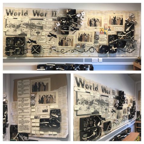 Classroom Timeline Display, History Display Boards, Ks2 Display Ideas, Ww2 Display Ks2, Year 6 Classroom Displays, Ww1 Display, Ww2 Timeline, Ks2 Display, Classroom Displays Secondary