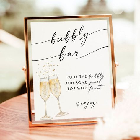 Boho Bridal Shower Bubbly Bar Sign  Mimosa Bar  Zazzle Champagne Bar Sign, Bubbly Bar Bridal Shower Ideas, Bubbly Bar Ideas, Mimosa Bridal Shower Ideas, Mimosa Bar Set Up, Bridal Shower Mimosa Bar Ideas, Mimosa Bar Bridal Shower Decor, Champagne Bar Ideas, Brunch And Bubbly Bridal Shower Ideas