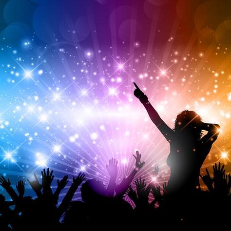 Party Background Design, Acquaintance Party, Silhouette People, Celebration Background, Infographic Design Inspiration, Party Places, Party Background, Colorful Party, Disco Party