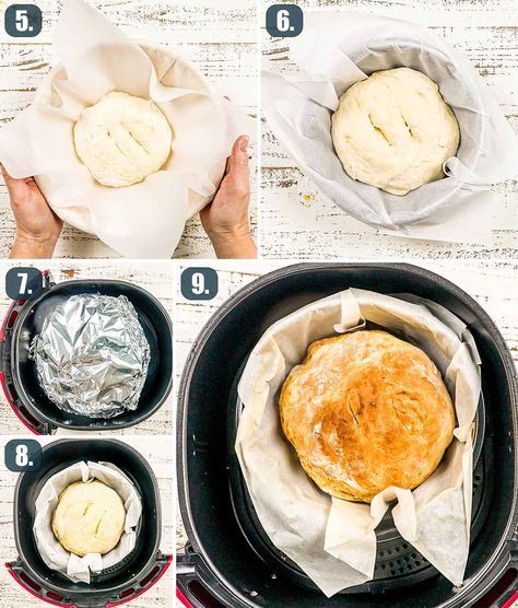 Yes, your Air Fryer is perfect for making No Knead Bread! This bread requires just 4 ingredients and no kneading required. #airfryer #nokneadbread #recipe Air Fryer Recipes Snacks, Knead Bread Recipe, Jo Cooks, Vegan Recipes Beginner, Artisan Bread Recipes, Air Fryer Oven Recipes, Knead Bread, Air Fry Recipes, No Knead Bread