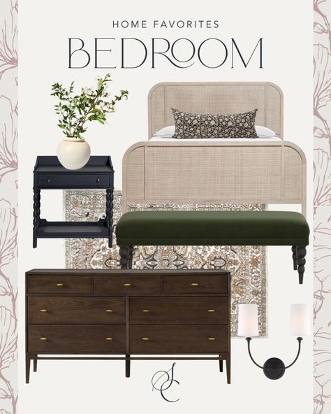 American Style Bedroom, Modern Traditional Bedroom, Mood Board Bedroom, Traditional Bedroom Design, Curved Bed, Bedrooms Ideas, Soft Modern, Modern Vintage Decor, Modern Bedroom Decor