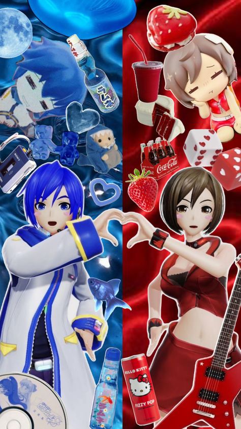 kaito x meiko collage Kaito X Meiko, Vocaloid Kaito, Mr. Beast, I Luv U, Light Of My Life, Matching Pfp, Hatsune Miku, Matching Icons, Vocaloid