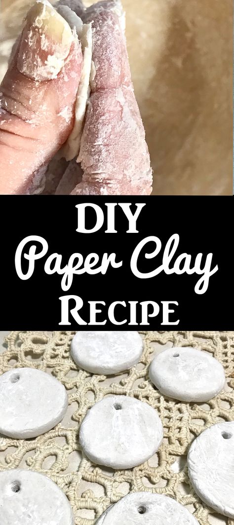 DIY Air Dry Paper Clay Recipe! A step-by-step craft tutorial for making this versatile craft supply! Such a fun craft techique. By Rebecca E. Parsons for The Graphics Fairy. Paper Mache Jewelry Diy, Shredded Paper Crafts, Papermache Recipes, Paper Clay Recipe, Paper Mache Recipe, Clay Recipes, Paper Making Process, Clay Recipe, Christmas Jewelry Diy