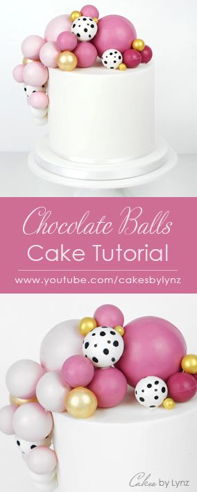 Cake Bubbles How To Make, Sphere Cake Decorating Ideas, How To Make Edible Spheres, Chocolate Spheres On Cake, Ball Cake Decorations, Balls On Cake Design, Chocolate Spheres How To Make, Cake Ball Decorating Ideas, How To Make Balls For Cake Decoration