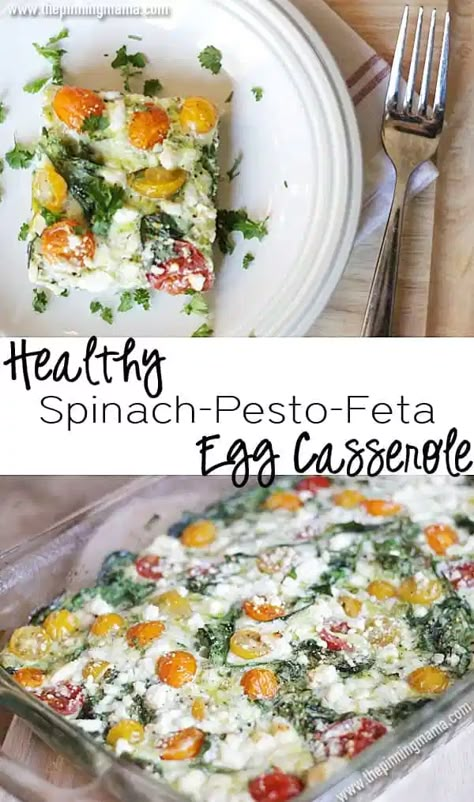 Feta Egg Casserole, Egg White Casserole, Egg Casserole Recipes Healthy, Healthy Egg Casserole, Casserole Healthy, Egg And Grapefruit Diet, Spinach Pesto, Perfect Healthy Breakfast, Healthy Eggs