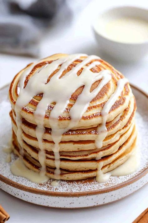 Cinnamon Rolls Pancakes, Fluffiest Cinnamon Rolls, Breakfast Favorites, Breakfast Quiche Recipes, Cinnamon Roll Pancakes, Burnt Sugar, Breakfast Quiche, Second Breakfast, Pancakes Ingredients