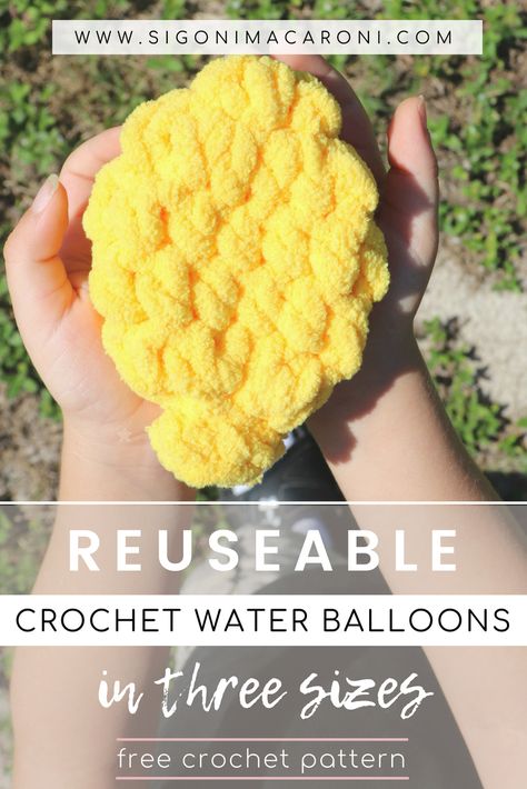 Reusable Crochet Water Balloons – Crochet Pattern Crochet Balloons, Crochet Water Balloons, Cupcake Dolls, Scrap Yarn Crochet, Bernat Blanket, Crochet Baskets, Water Balloons, Crochet Cross, Gifts For Coffee Lovers