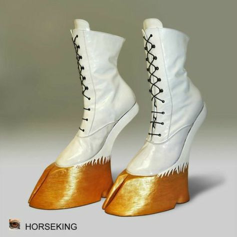 Hoof Boots, Hoof Shoes, Crazy Heels, Funny Shoes, Fairy Shoes, Creative Shoes, Ugly Shoes, Funky Shoes, Weird Fashion