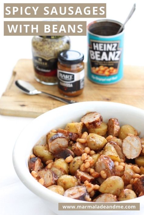 Sausage, beans and potatoes is not a new combination, but adding harissa and mustard is an easy way to pimp up an everyday dish into something special. Both comforting and tasty, the warmth can be adjusted to suit your audience. It’s my go-to for a packed lunch food flask but is also ideal for a 'prepare ahead' dinner. And if you're having one of those days where feeding the children in the car is the only option, this is what you want to be handing out to get smiles all round. Sausage Beans, Food Flask, Beans And Potatoes, Pasta Puttanesca, Family Lunch, Packed Lunches, Packed Lunch, Kitchen Smells, Lunch Food