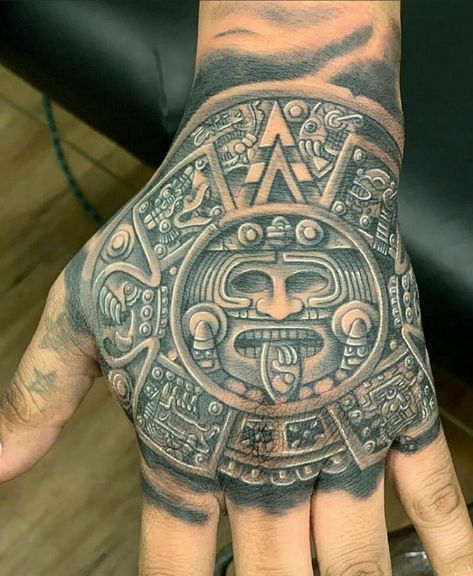 Hand Tattoos For Guys Ideas, Left Hand Tattoo, Unusual Tattoos, Fist Tattoo, Family Tattoos For Men, Full Hand Tattoo, Unusual Tattoo, Aztec Tattoo Designs, Chicano Lettering