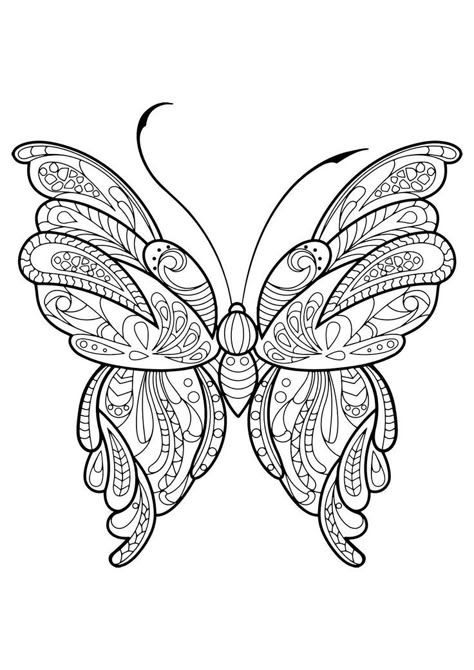 This adult coloring book with beautiful butterfly pictures to color is very easy to use. Multiple color palettes and a personal gallery of your own works, along with calming, relaxing background music, make this anti stress coloring book for adults as user friendly as it can get! Coloring books for grown ups like this one are a path to mindfulness. Engage yourself in hours of peaceful color therapy with gorgeous butterfly coloring pages for adults, including mandala coloring book design. Butterfly Pictures To Color, Butterfly Drawings, Printable Butterfly, Butterfly Coloring, Beautiful Butterfly Pictures, Butterfly Mandala, Buch Design, Butterfly Printable, Designs Coloring Books