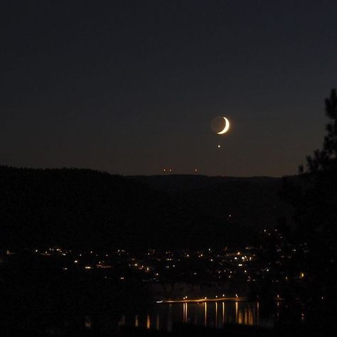 The Night Sky, Night Sky, The Moon, Lake, Moon