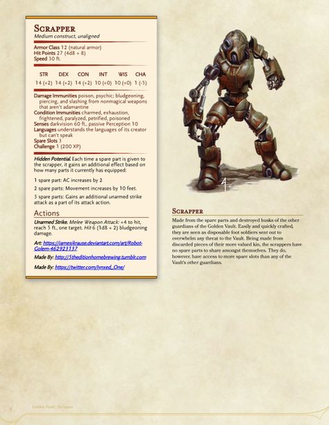 Dnd Mech, Dnd Clockwork, Dnd Construct, Dnd Steampunk, Dnd Rules, Dnd Enemies, Homebrew Monsters, Dnd Stats, Dnd Classes