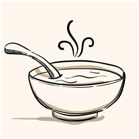 Bowl of hot soup hand drawn doodle icon. Miso soup vector sketch illustration cartoon Bowl Of Soup Drawing, Soup Pictures, Soup Drawing, Miso Soup Recipe, Recipe Drawing, Food Doodles, Doodle Icon, Vector Sketch, Miso Soup