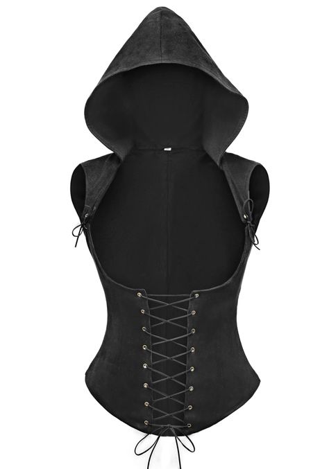 PRICES MAY VARY. Package Includes: Medieval Corset Vest with hood*1, classic black/brown in available, and the lace at the front and shoulders gives the corset height adjustability. Quality Material: This underbust bustier corset top is made of quality faux suede leather to show off your curves while providing great comfort. Size Recommend: We offer X-Small to 3X-Large size for you, please check what size you need according to our size chart before buying. Occasions: Steampunk style design can w Pirate Dresses, Medieval Corset, Plague Doctor Costume, Ren Faire Outfits, Pirate Dress, Ren Faire Costume, Gothic Costume, Corset Costumes, Fair Outfits