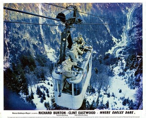 *m. Cable car fight Where Eagles Dare, Hammer Films, Film Material, Movie Director, Cable Car, Great Films, Film Set, Clint Eastwood, Film Posters