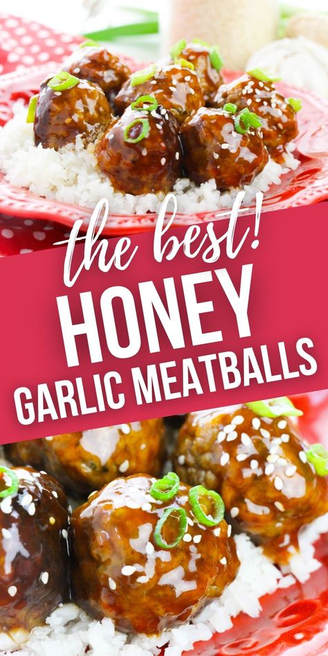 Honey Meatball Recipes, Soy Glazed Meatballs, Honey Garlic Pork Meatballs, Meatball Appetizer Ideas, Honey Garlic Meatball Recipes, Honey Garlic Meatballs And Rice, Honey Garlic Meatballs Instant Pot, Gluten Free Sauce For Meatballs, Slow Cooker Honey Garlic Meatballs