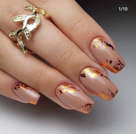 Carnival Nails, Glitter French Nails, Rose Gold Nails Design, Bright Nail Art, Unghie Sfumate, Golden Nails, Toe Nail Color, Indigo Nails, Glam Nails