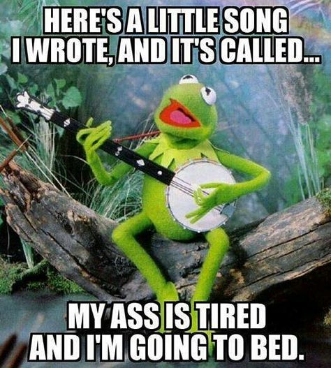 Goodnight everyone! :D Funny Kermit Memes, Funny Good Night Quotes, Kermit Meme, Frog Quotes, Tired Funny, Kermit Funny, Good Night Funny, Monday Humor, Slaap Lekker