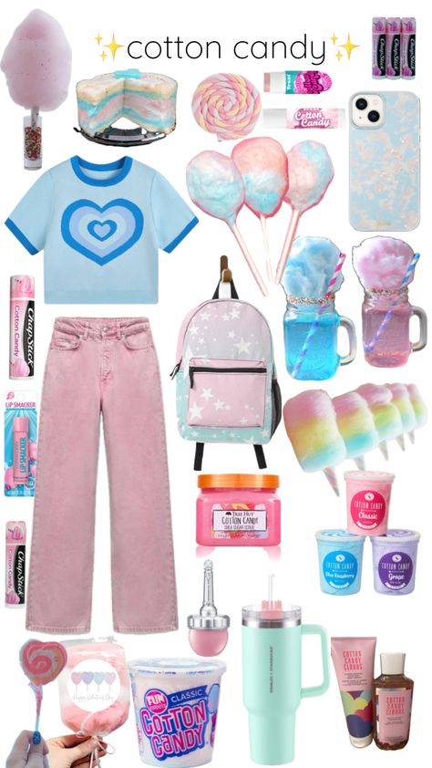 cOttOn cAnDy!! #vibes #preppy #outfitinspo #cottoncandy #pink #blue #white #collageart #slay #aesthetic Cotton Candy Outfit, Cotton Candy Aesthetic, Candy Outfit, Slay Aesthetic, Cotton Candy Tree, Cotton Candy Grapes, Cotton Candy Clouds, Lip Smackers, Kawaii Fashion Outfits