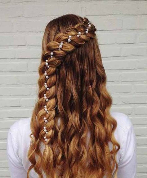 Simple and Best Eid Hairstyles 2017 For Pakistani Girls Eid Hairstyles, Open Hairstyles, Peinados Fáciles Para Cabello Corto, Long Layered Hair, Long Wavy Hair, Haircuts For Long Hair, Hairstyles For School, Balayage Hair, Hair Designs