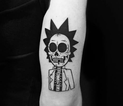 Tattoo photo - Rick tattoo by Roy Tsour Rick Tattoo Ideas, Simple Rick And Morty Tattoo, Rick Morty Tattoo, Rick And Morty Tattoo Design, Trippy Tattoos For Guys, Rick And Morty Tattoo Ideas, Rick Tattoo, Rick And Morty Tattoo, Traditional Tattoo Inspiration