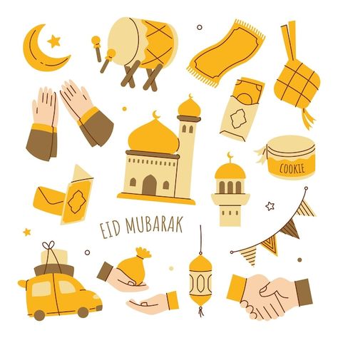 Ramadan Lantern Illustration, Eid Fitri Design, Ramadan Illustration Art, Hari Raya Illustration, Eid Illustration, Eid Mubarak Illustration, Eid Theme, Mosque Illustration, Ramadan Illustration