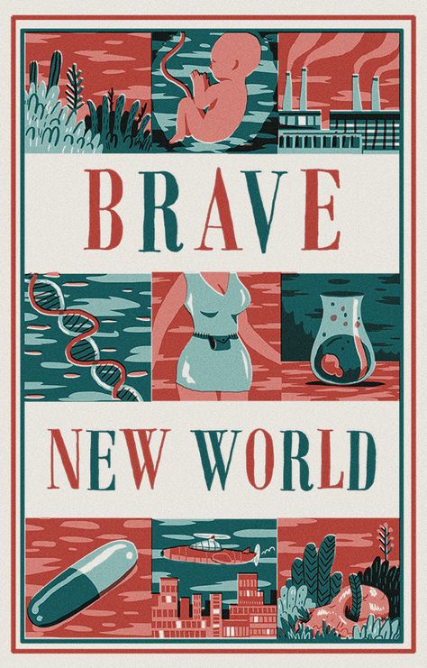 Brave New World by Andrés Lozano, via Behance Brave New World Book, Dystopian Novels, Uk History, Quack Quack, Aldous Huxley, Book Tattoo, Brave New World, Banned Books, Book Posters